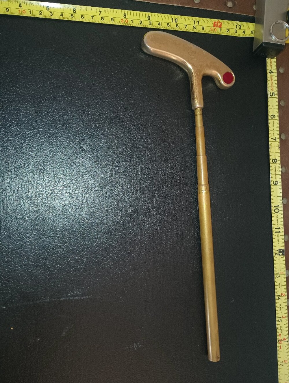 Vintage Brass Golf Putter Cane – Novelty Telescoping Walking Stick